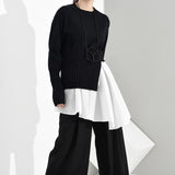 Pleated Asymmetrical Knitting Sweater