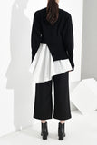 Pleated Asymmetrical Knitting Sweater