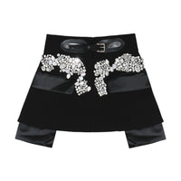 Blingbling Spliced Short Skirt