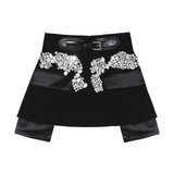 Blingbling Spliced Short Skirt