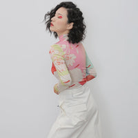 Water Color Pattern Long Sleeve T-shirt