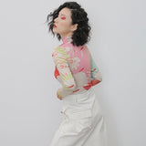Water Color Pattern Long Sleeve T-shirt