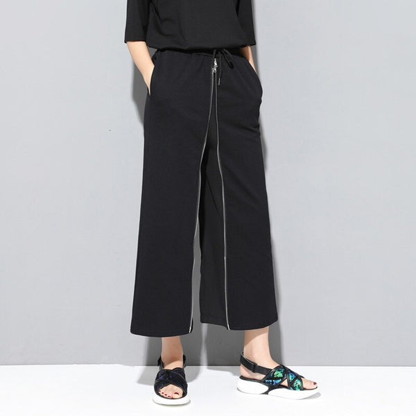 Zipper Split Loose Trousers