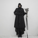 Asymmetrical Long New Lapel Trench