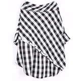 Slash Neck Three-quarter Sleeve Plaid Shirt