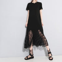 Black Lace Cutout Long Dress