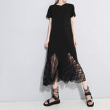 Black Lace Cutout Long Dress