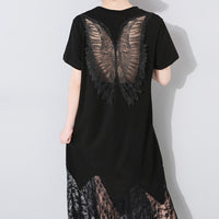 Black Lace Cutout Long Dress