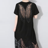 Black Lace Cutout Long Dress