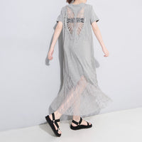 Black Lace Cutout Long Dress