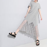 Black Lace Cutout Long Dress