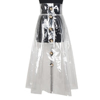 High Waisted Transparent Skirt With Pockets