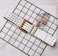 Pu Leather Loose Buckle Hollow Out Belt