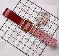 Pu Leather Loose Buckle Hollow Out Belt