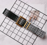 Pu Leather Loose Buckle Hollow Out Belt