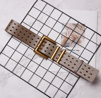 Pu Leather Loose Buckle Hollow Out Belt