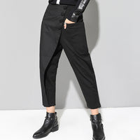 Black High Waist Ankle-length Pants