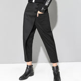Black High Waist Ankle-length Pants