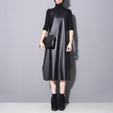 Strapless Black Pu Leather Dress