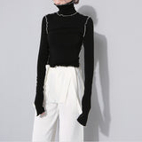 High Collar Long Sleeve T-Shirt