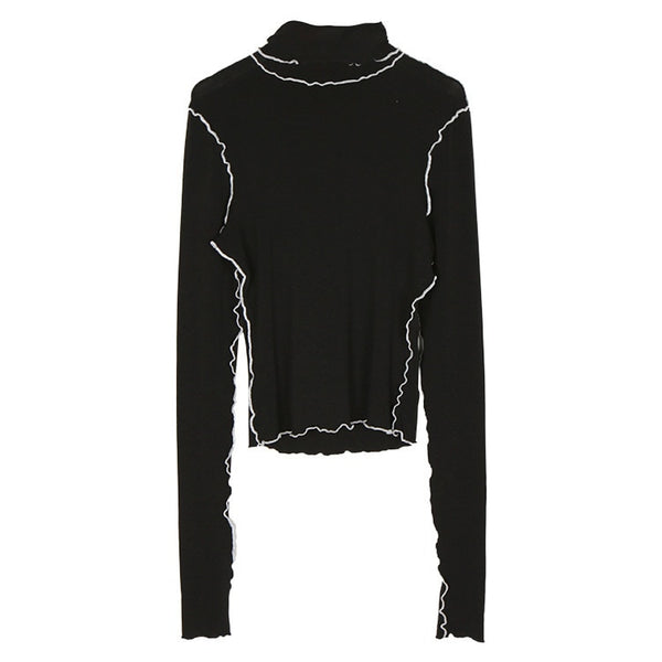 High Collar Long Sleeve T-Shirt
