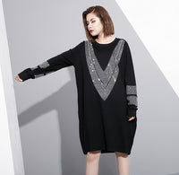 Round Neck Long Sleeve Big Size Dress