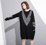 Round Neck Long Sleeve Big Size Dress