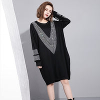 Round Neck Long Sleeve Big Size Dress