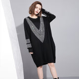 Round Neck Long Sleeve Big Size Dress