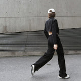 Lapel Long Sleeve Black Short Jacket