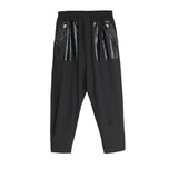 Black Pu Pocket Loose Harem Pants