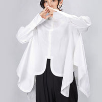 Pleated Big Size Irregular Blouse