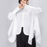 Pleated Big Size Irregular Blouse