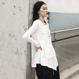 Round Neck Irregular Hem T-shirt