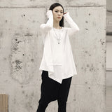 Round Neck Irregular Hem T-shirt