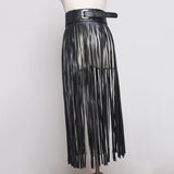 Pu Leather Long Tassel Belt