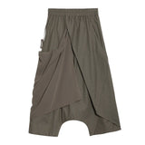 High Elastic Waist Black Fold Bandage Trousers