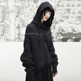 Hooded Long Sleeve Black Sweater