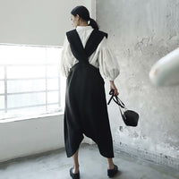 Lantern Sleeve White Loose Shirt Blouse