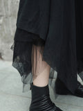 Black Multi-layer Asymmetric Length Skirt