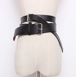 Solid Color PU Leather Double Pin Buckle Belt