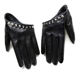 Pu Leather Studded Wrist Gloves