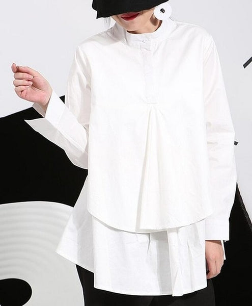 Long-sleeve White Loose Top