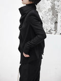 Stand Collar Long Sleeve Black Zipper Jacket