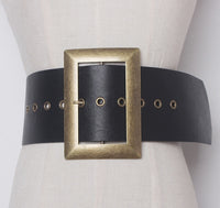 Metal Big Buckle PU Leather Belt