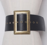 Metal Big Buckle PU Leather Belt