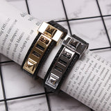 Rivet Pu Leather Split Joint Bracelet