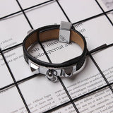 Rivet Pu Leather Split Joint Bracelet