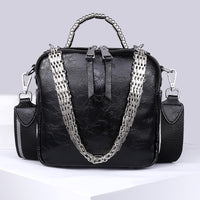 Black Zipper Pu Leather Bag