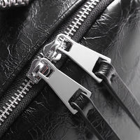 Black Zipper Pu Leather Bag